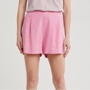 NWT Madewell Solid Linen Blend Shorts, Retro Pink, Women’s XS